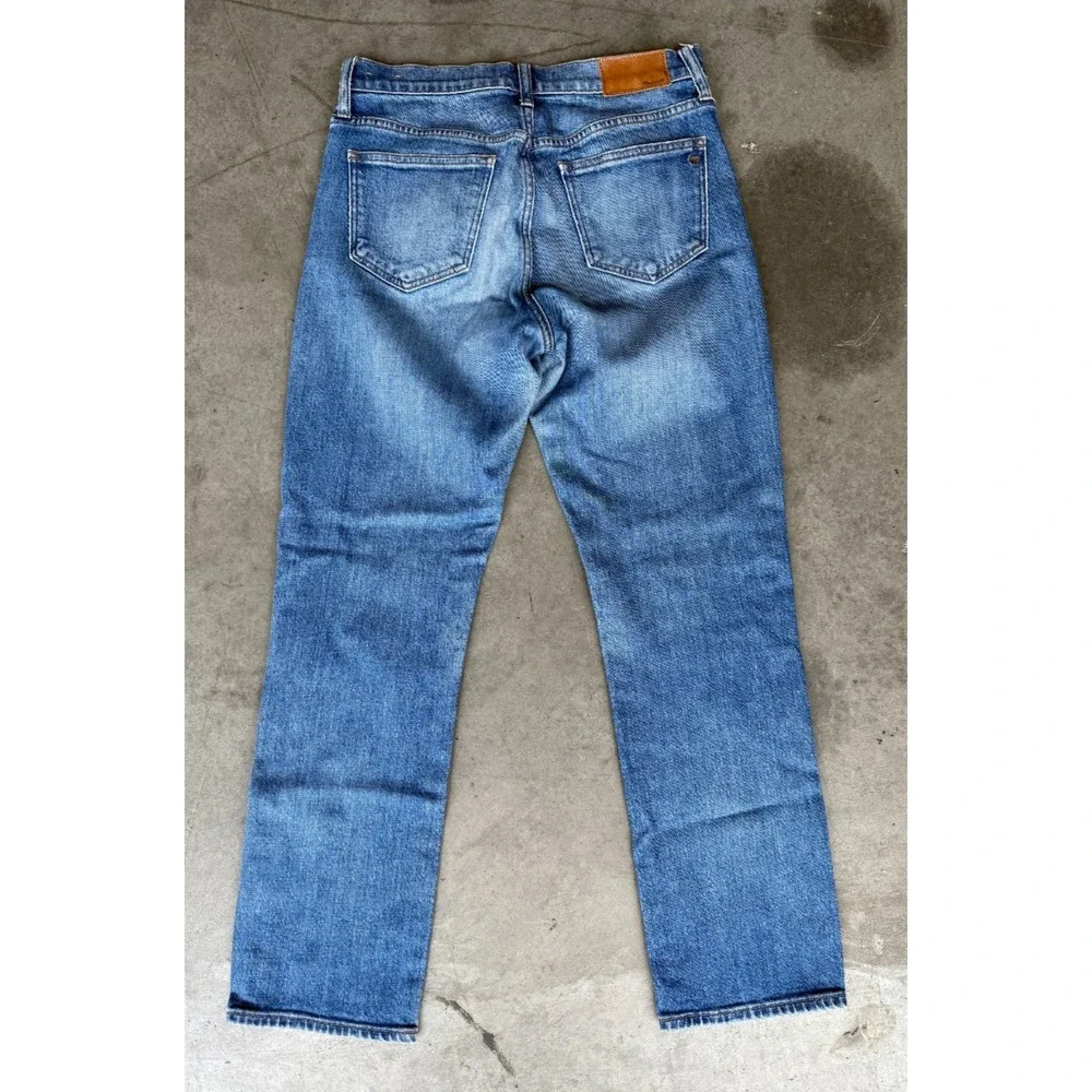 Womens Sz 26 MADEWELL Straight‎ Crop Blue Distressed Light Wash
